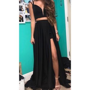 Two Piece Prom dress with slit